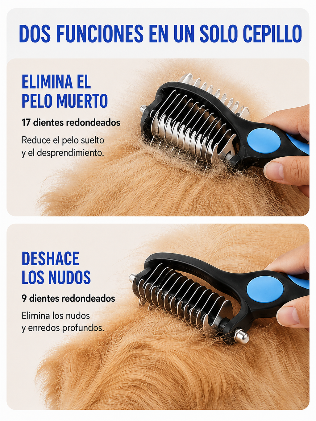 Cepillo Deslanador Profesional KIVON para Perros y Gatos
