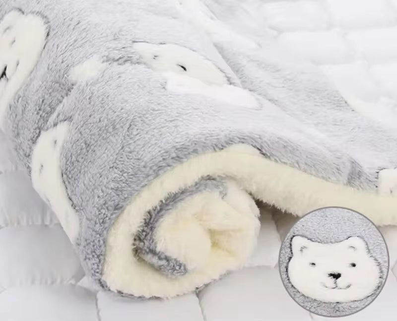 Flannel Pet Sleeping Mat Dog Bed Cat Litter Puppy Bed Dog Sofa Lovely Mattress Cushion for Small Large Dog Blanket for Winter