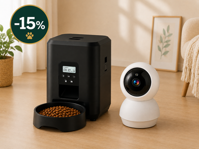Pack Mientras No Estás KIVON — Cámara + Comedero Automático