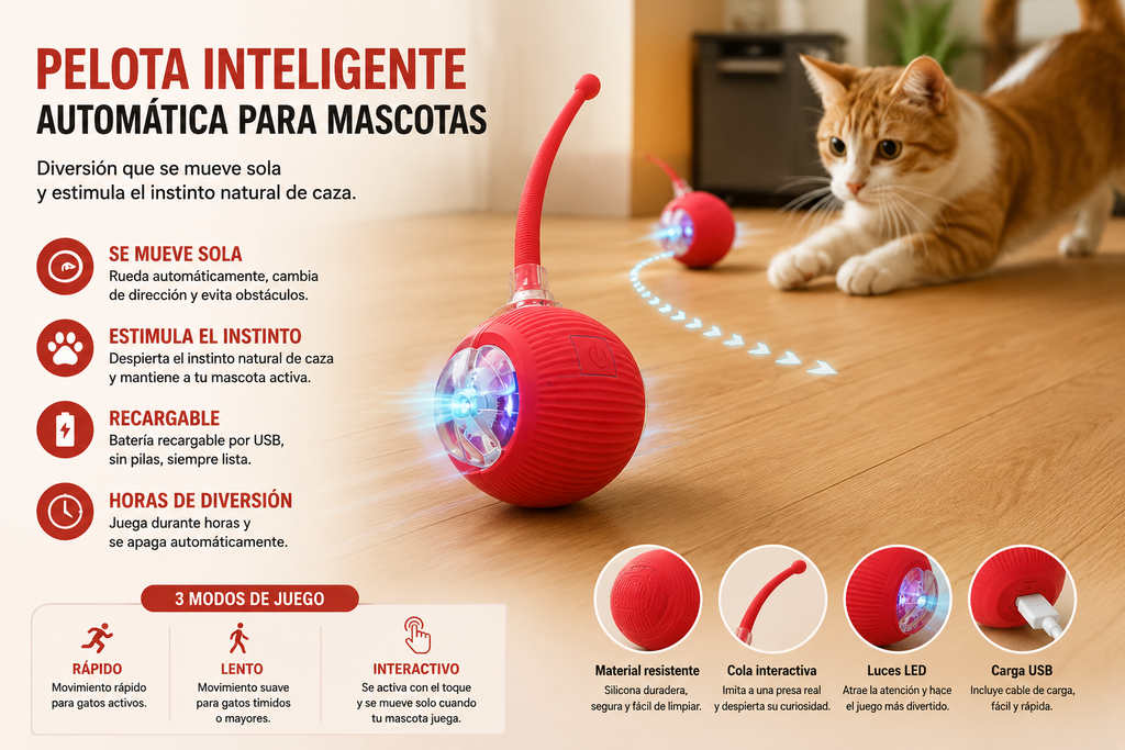 Bola Interactiva Inteligente KIVON para Gatos +