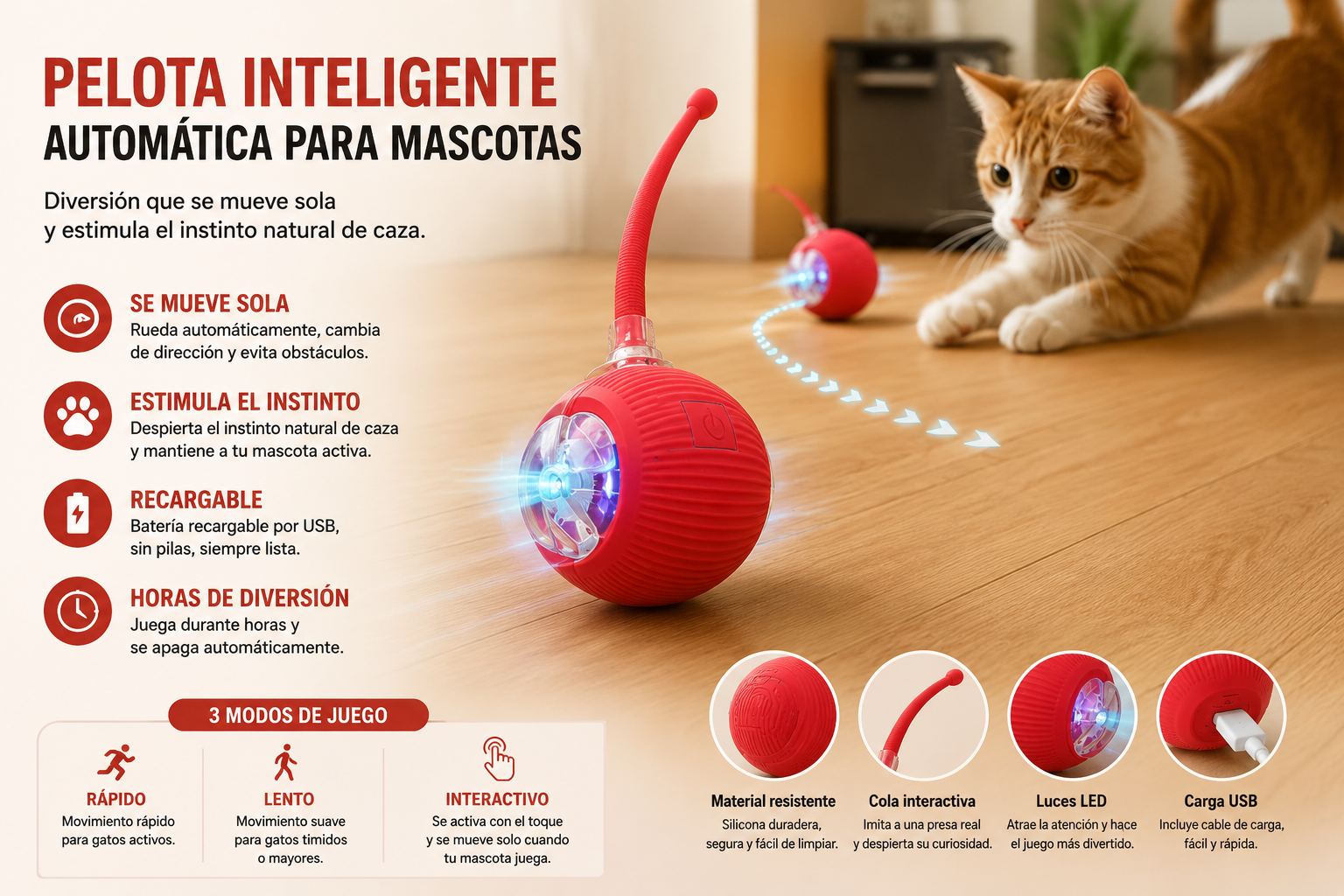 Bola Interactiva Inteligente KIVON para Gatos +