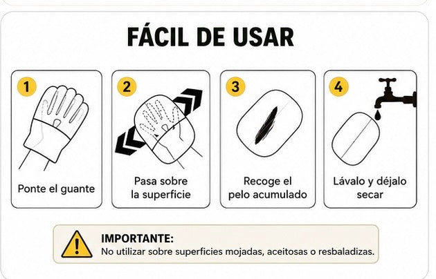 Guante de Cepillado 2 en 1 KIVON - Cepilla, masajea y elimina el pelo muerto con una simple caricia