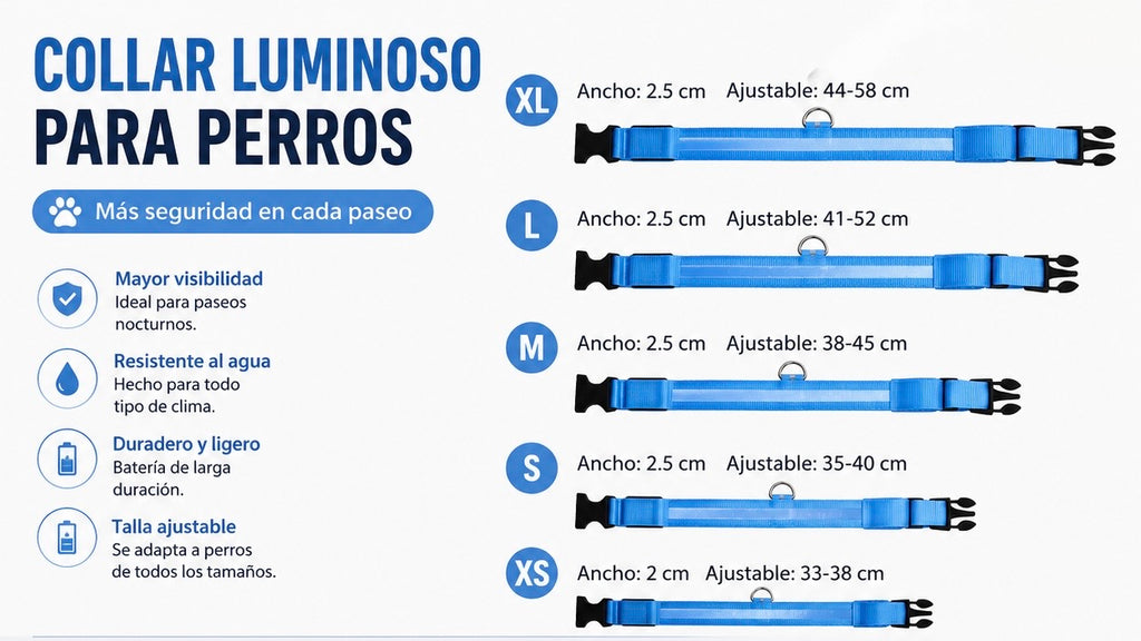 Collar LED Recargable KIVON para Perros